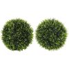 HOMCOM 2 PCS 17.7" Topiary Balls Cedar Topiary Plants, Indoor Outdoor Fake Plants, UV-protected, Green