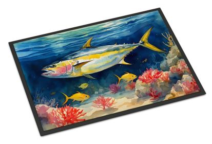 NEW Yellowfin Tuna Doormat Front Door Mat Indoor Outdoor Rugs for Entryway, Non Slip Washable Low Pile, 18H X 27W
