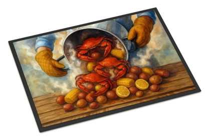 Hot Boiled Crabs Doormat Front Door Mat Indoor Outdoor Rugs for Entryway, Non Slip Washable Low Pile, 24H X 36W