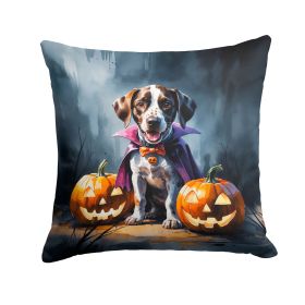 German Shorthaired Pointer Puppy Halloween Throw Pillow Machine Washable, Indoor Outdoor Decorative Pillow for Couch, Bed or Patio, 14Hx14W
