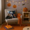 White Boxer Puppy Halloween Throw Pillow Machine Washable, Indoor Outdoor Decorative Pillow for Couch, Bed or Patio, 14Hx14W