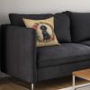 Black Poodle and Flowers Throw Pillow Machine Washable, Indoor Outdoor Decorative Pillow for Couch, Bed or Patio, 14Hx14W