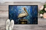 NEW Pelican Blues Doormat Front Door Mat Indoor Outdoor Rugs for Entryway, Non Slip Washable Low Pile, 18H X 27W