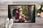 NEW Westie and Santa Claus Doormat Front Door Mat Indoor Outdoor Rugs for Entryway, Non Slip Washable Low Pile, 18H X 27W