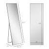 HOMCOM Full-Length Dressing Mirror, Black, Aluminum Frame, Versatile Floor or Wall Mount, Bedroom, Living Room