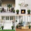 HOMCOM 2 PCS 17.7" Topiary Balls Cedar Topiary Plants, Indoor Outdoor Fake Plants, UV-protected, Green