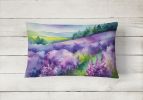 State Watercolor Flowers Throw Pillow Throw Pillow for Indoor Couch Bed Outdoor Patio Washable, New Hampshire Purple Lilac 1685,12Hx16W