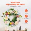 Decorative Wreath 24 in White Pink Yellow Peonies Hydrangeas Year Round Wreath